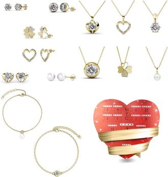 MYC-Paris Surprise Heart Adventskalender - 14 Juwelen - Goud en Kristal