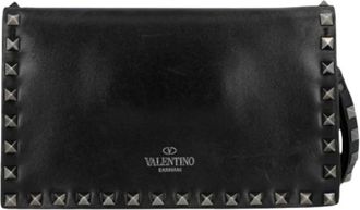 Valentino Pre-owned Clutch Rockstud Noir - - Pre-owned - Donna - Nero - ONE SIZE