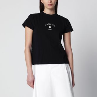 Maison Margiela T-shirt nera con stampa logo