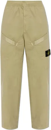 Stone Island Broeken, Heren, Groen, W36, Katoen, Broek met logopatch