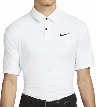 Nike Dri Fit Tour Solid Golf Polo Shirt In White