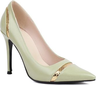 Generic Womens Sexy High Heel Office Dress Shoes Slip on Court Shoes Pointed Toe PU Leather Party Prom Shoes,Green,6.5 UK