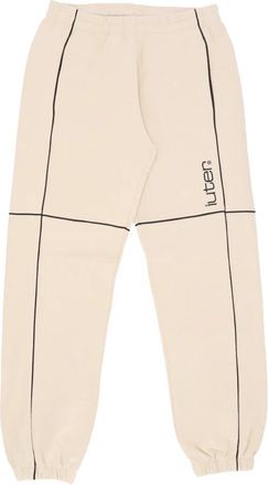 Iuter Ruit Track Broek Room - Heren - Sweatpants - Beige - M - Katoen - Broeken
