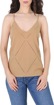 Burberry Ladies Camel Maeve Knitted Cami Tank Top, Size Small