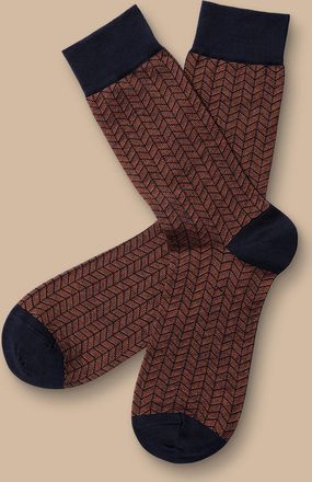CHARLES TYRWHITT Chevron Socks - Orange Size 10.5-13 by Charles Tyrwhitt
