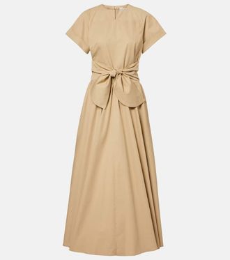 Patou Gathered cotton midi dress
