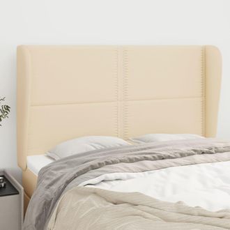 vidaXL Cabecero Con Orejas De Tela Color Crema 147x23x118/128 Cm Vidaxl