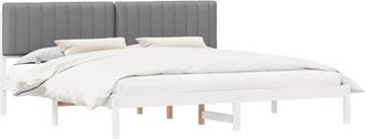 vidaXL Bed Frame with Upholstered Headboard Light Grey 200 x 200 cm vidaXL