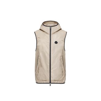 Moncler Moncler Moretan Hooded Vest, Men, Beige, Size: 2