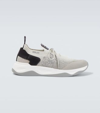 Berluti Shadow leather-trimmed sneakers