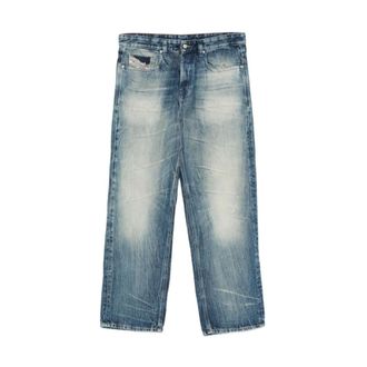 Diesel Straight Jeans, male, Blue, Size: W32 Straight Jeans