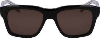 Ferragamo 56mm Polarized Rectangular Sunglasses in Black at Nordstrom Rack