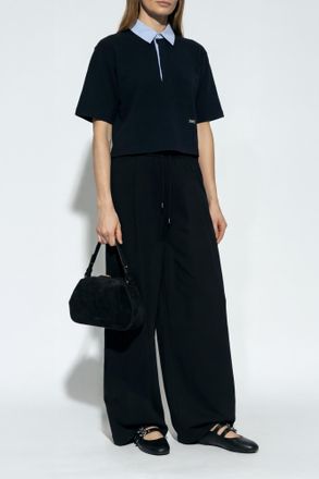 Stella McCartney Polo With Logo, Womens, Navy Blue