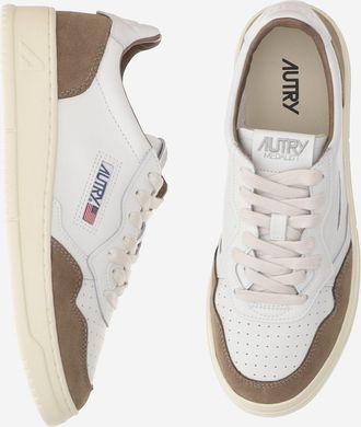 Autry Mens Sneakers Medalist Low Brown Leather Trainers