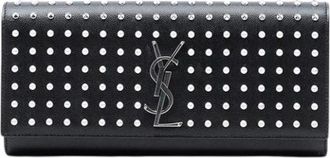 Saint Laurent Pre-owned Clutches, female, Black, Size: ONE SIZE Pre-owned Studded Leather Clutch