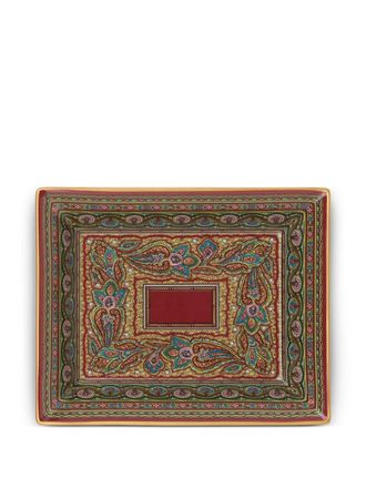 Etro Home Porseleinen dienblad met paisley-print (20 cm x 16 cm x 4 cm) - Rood