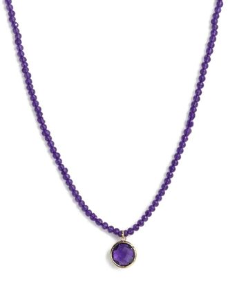 Jewelmak 14K African Amethyst Necklace