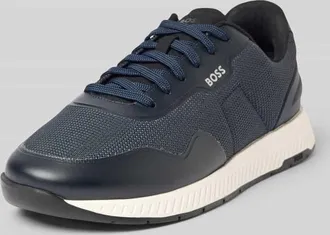 HUGO BOSS Low Top Sneaker mit d&auml;mpfender Sohle Modell TITANIUM_RUNN in Marine, Gr&ouml;&szlig;e 40