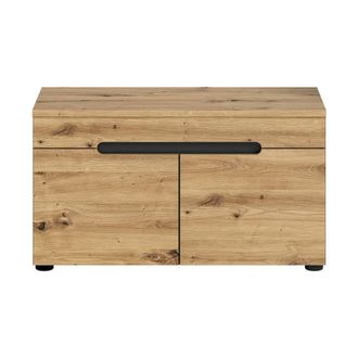 Calicosy Banco con almacenamiento de zapatos 2 puertas l80 cm - efecto madera
