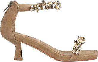 Alma En Pena Sandaal met hak en strass decoratie - Dames - Sandalen met hakken - Bruin - 37 EU - Schoenen