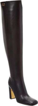 Valentino Vlogo 95 Leather Over-The-Knee Boot
