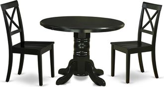 East West Furniture Dining Room Set Black, SHBO3-BLK-W
