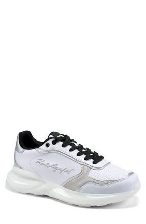 Karl Lagerfeld Gatan Side Logo Sneaker in White/Tan at Nordstrom Rack, Size 10.5