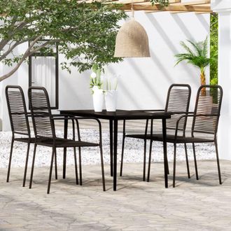vidaXL Juego De Comedor De Jard&iacute;n 5 Piezas Negro Vidaxl