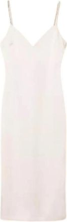 Twinset Lange duchesse jurk - Dames - Casual kleedjes - Roze - XL - Polyester - Kleedjes