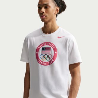 Nike Mens United States Olympic Team Dri-FIT T-Shirt in White | HQ5723-100