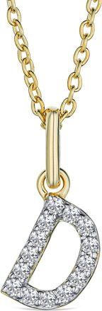 The Diamond Store Love Letter Initial D Lab Diamond Necklace set in 18K Gold Vermeil