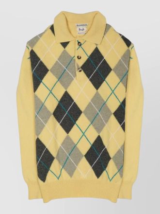 J.W.Anderson polo collar knit shirt argyle pattern