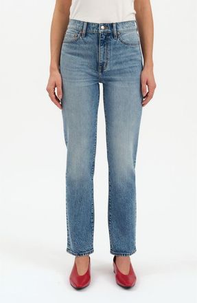 Daze Smarty Pants High Waist Slim Straight Ankle Jeans in Face To Face at Nordstrom, Size 25