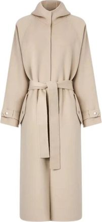 Pinko Cartoccio Coat - Dames - Jas met riem - Beige - XS - Wol - Jassen