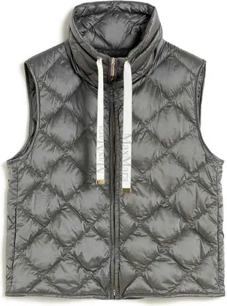 Max Mara Padded Vest In Water-Repellent Nylon Canvas