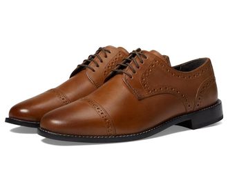 Nunn Bush Norcross Cap Toe Dress Casual Oxford Mens Lace Up Cap Toe Shoes Cognac : 10.5 W (EE), Leather/Synthetic
