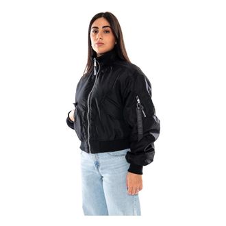 Alpha Industries Ma-1 Cropped Bomber - Dames - Jassen - Zwart - Maat: M Zijde