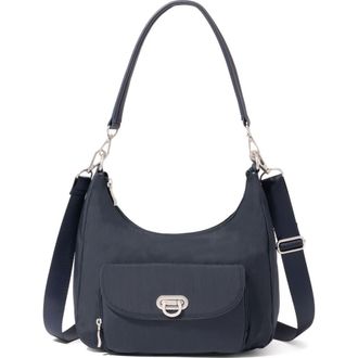 Baggallini Coastal Flip Lock Half Moon Bag in French Navy at Nordstrom