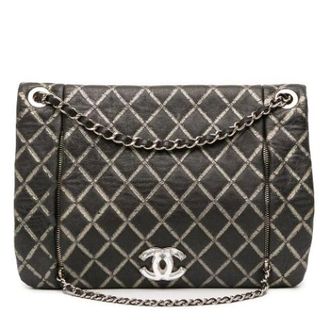 Chanel Pre-owned Quilted Crossbody Bag - Dames - Pre-owned - Zwart - Maat: ONE Size Leer