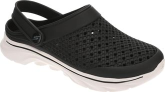 Skechers Womens Foamies Go Walk 7-Joyous Clog, Black/White, 10