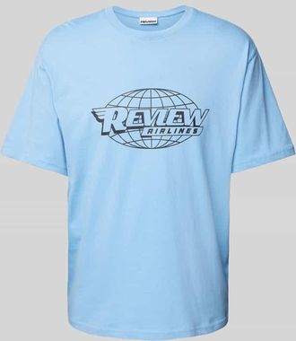 Review Regular Fit T-Shirt mit Rundhalsausschnitt in Hellblau, Gr&ouml;&szlig;e XXL