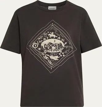Isabel Marant Zewel Mayan-Print Cotton T-Shirt