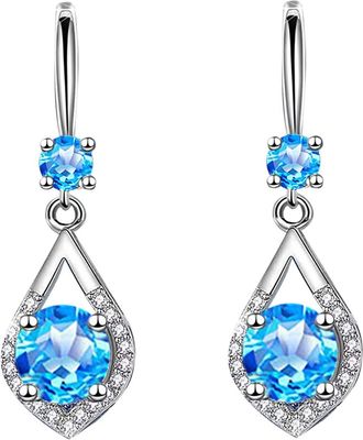 Generic Silver Earrings For Women Dangling, Sterling Silver Earrings: Dangle Earrings Diamond Earrings Sparkly Jewelry Earrings Dangly Earrings Moonstone Jewe