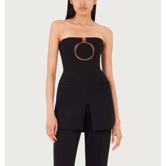 Ferragamo Black Strapless Cutout Dress, Brand Size 38 (US Size 4)