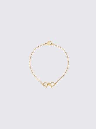 Ferragamo Vara Bow Bracelet in Brass with Crystals and Logo