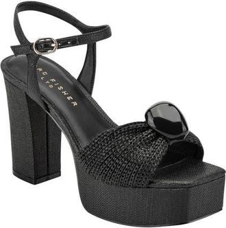 Marc Fisher Candey Platform Sandal in Black at Nordstrom, Size 9.5