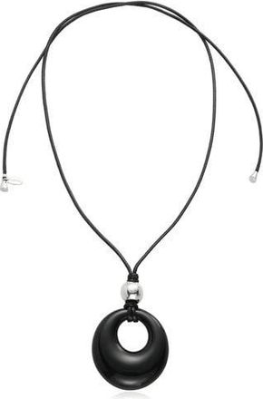 Ettika Resin Pendant Cord Necklace in Black at Nordstrom Rack