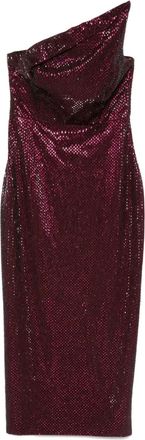 Roland Mouret Abito monospalla con paillettes - Rosso