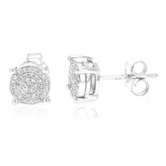 Vir Jewels 1/4 cttw Lab Grown Diamond Composite Earrings in Sterling Silver With Push Backs For Women