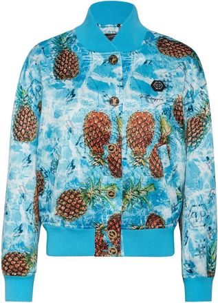 Philipp Plein Jassen, Dames, Veelkleurig, XS, Katoen, Duchesse Bomber Pineapple Skies